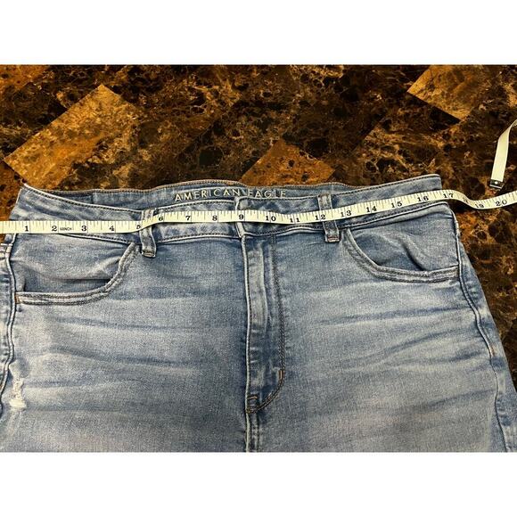 American Eagle Outfitters Blue Distressed Straight Leg Jeans - Picture 7 of 11